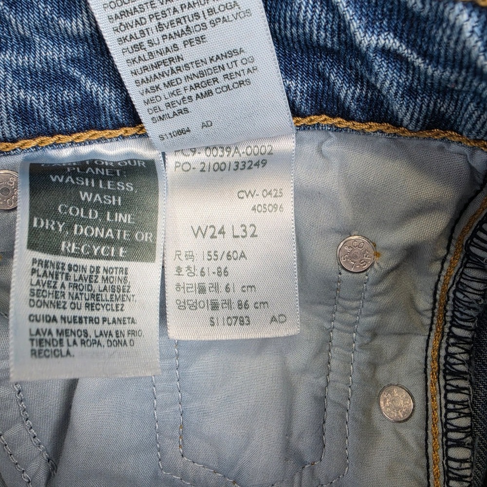Levis Premium Baggy Dad Barrel Jeans Womens 24 Blue High Rise Relaxed Tapered - Picture 8 of 13